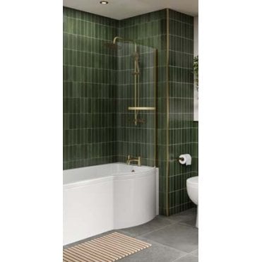 Frontline C Shape Bath Screen With Rail 6Mm Brs F10762