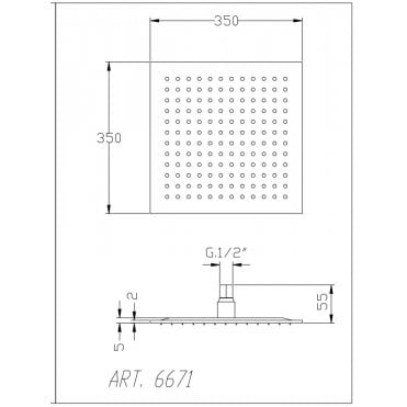 Frontline Chrome 300Mm Square Shower Head F01964
