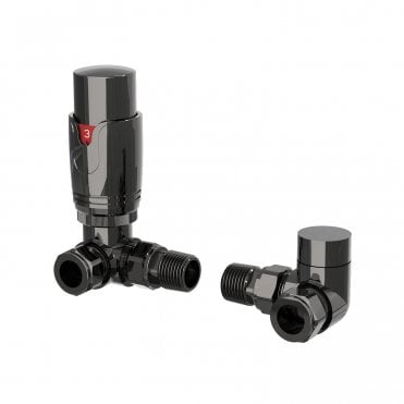 Frontline Corner Thermostatic Valve Set Black Nickel F09231