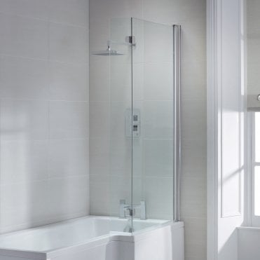 Frontline L Shape Bath Screen With Rail 6Mm F09252