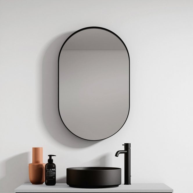 Frontline  Loira Oval Mirror Black F09390