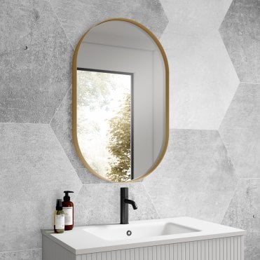 Frontline Loira Oval Mirror Brushed Brass F09824