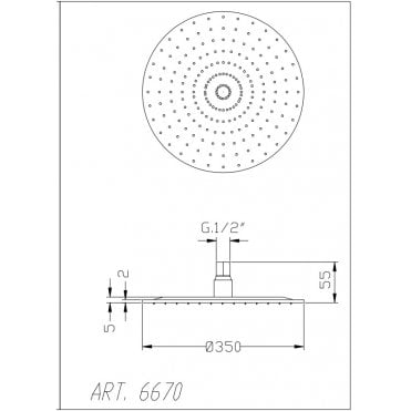 Frontline Matt Black 300Mm Round Shower Head F06213