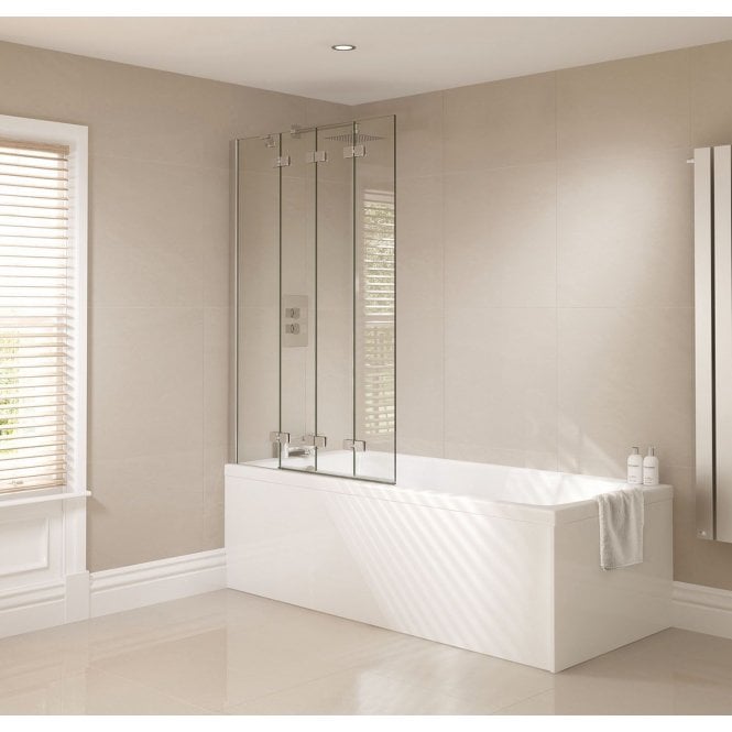 Frontline  Prestige 6mm Frameless 4 Fold Bath Screen - Right Hand