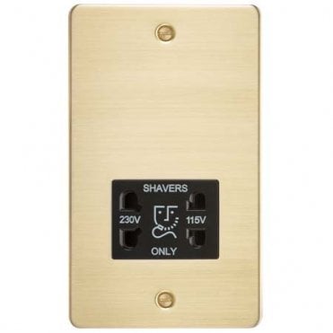 Frontline Shaver Socket Brush Brass & Black Insert F09160