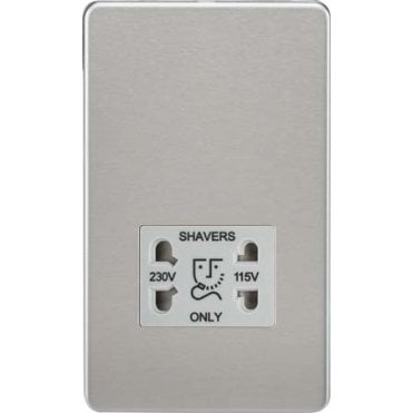 Frontline Shaver Socket Brush Chrome & Grey Insert F09161