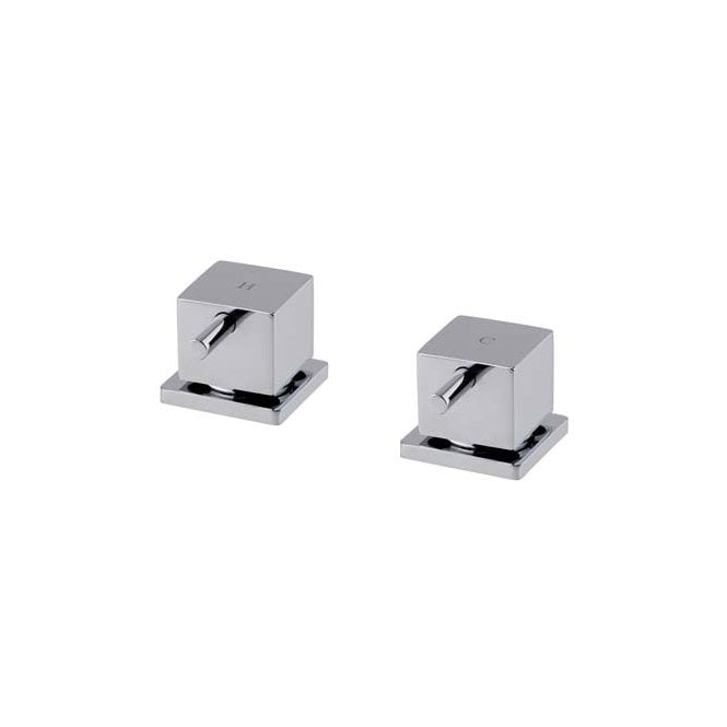 Frontline  Square Deck Bath Side Valve Chrome F10382