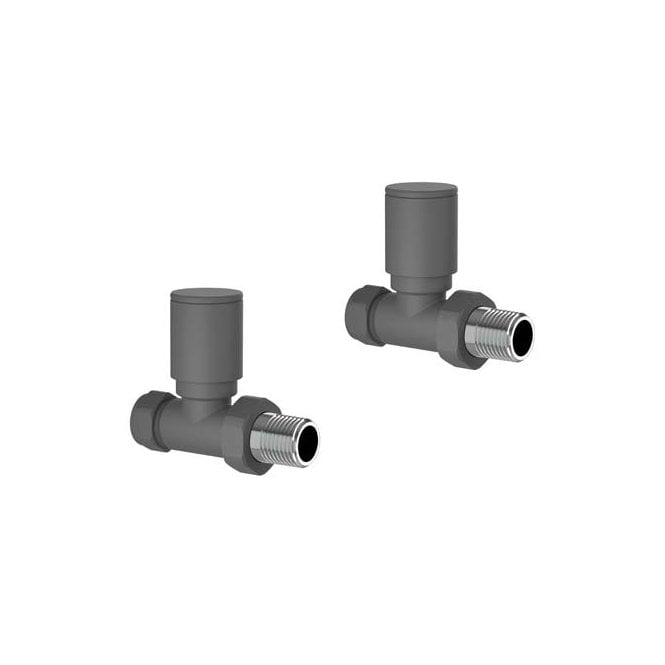Frontline  Straight Radiator Valves (Pair) Anthracite F09233