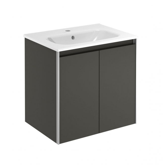 Frontline  Valencia 600mm 2 Door Wall Unit - Anthracite with Basin
