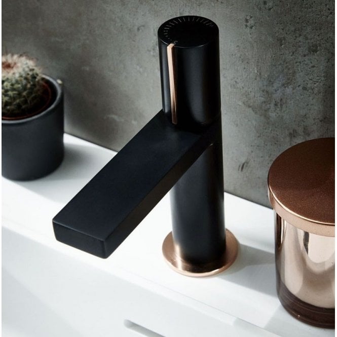 Frontline Velar Black & Copper Mono Basin Mixer Tap Includes Waste