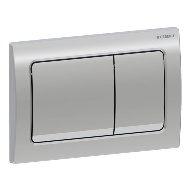 Geberit  Alpha01 flush plate for dual flush, square: Gloss Chrome