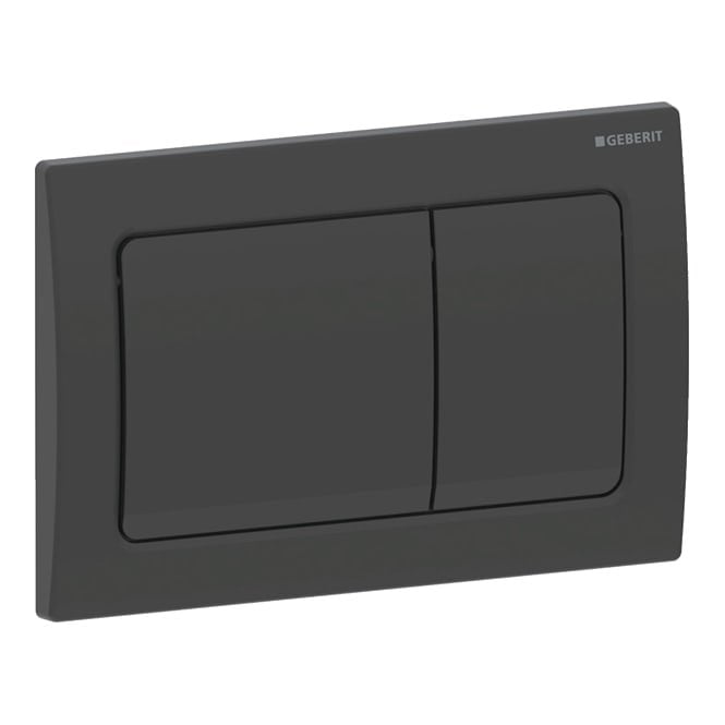 Geberit  Alpha01 flush plate for dual flush, square: Matt Black