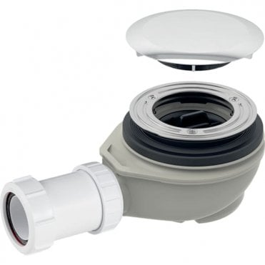 Geberit Domed Shower Waste including Trap, 90mm diameter - Gloss Chrome