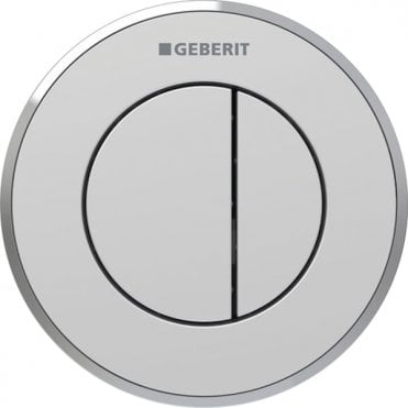 Geberit Dual Flush Button Pneumatic - Type 10 - Matt Chrome / Gloss Chrome