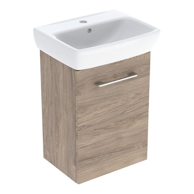 Geberit  eberit 450mm Sel Square Basin&Unit Hickory