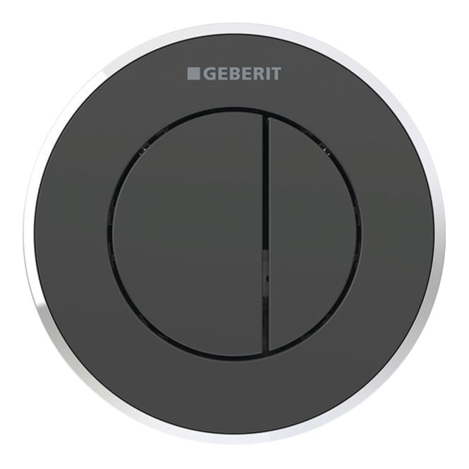 Geberit  eberit Dual Flush Button Pneumatic - Type 10 - Black / Gloss Chrome