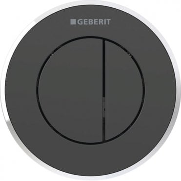 Geberit eberit Dual Flush Button Pneumatic - Type 10 - Black / Gloss Chrome