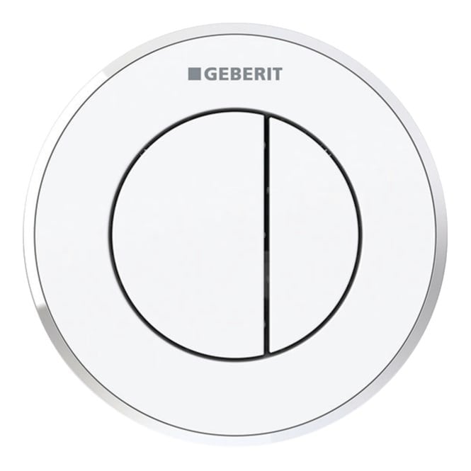 Geberit  eberit Dual Flush Button Pneumatic - Type 10 - White / Gloss Chrome