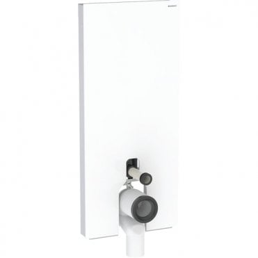 Geberit eberit Monolith For Floor Mounted WC 1140mm  Glass Front Cladding: White Glass  Aluminium