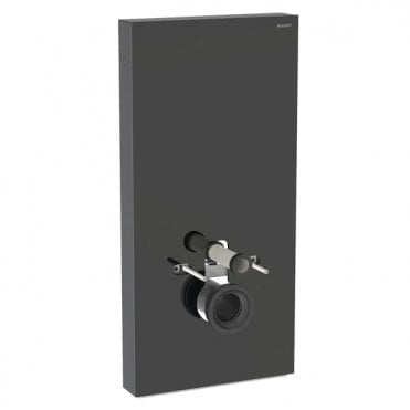 Geberit eberit Monolith For Wall Mounted WC 1010mm- Black Glass  Black Chrome Aluminium