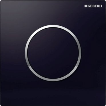 Geberit eberit Pneumatic Urinal Control - Sigma10 - Black / Gloss Chrome/ Black