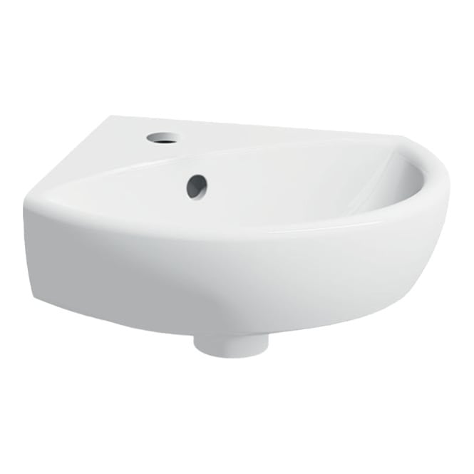 Geberit  eberit Selnova 410mm Corner Washbasin - White - 1 Tap Hole