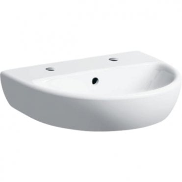 Geberit eberit Selnova 450mm Handrinse Washbasin - White - 2 Tap Hole