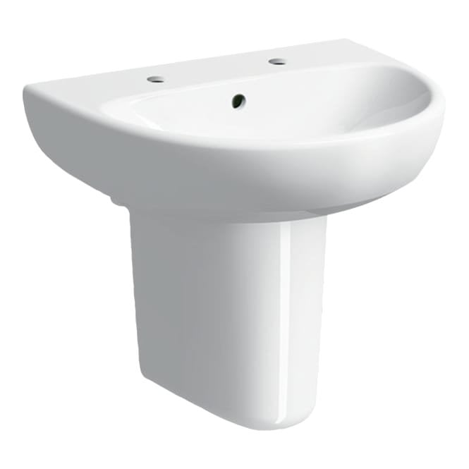 Geberit  eberit Selnova 500mm Washbasin - White - 2 Tap Hole