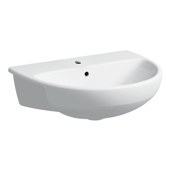 Geberit  eberit Selnova 550mm Semi-Recessed Washbasin - White - 1 Tap Hole