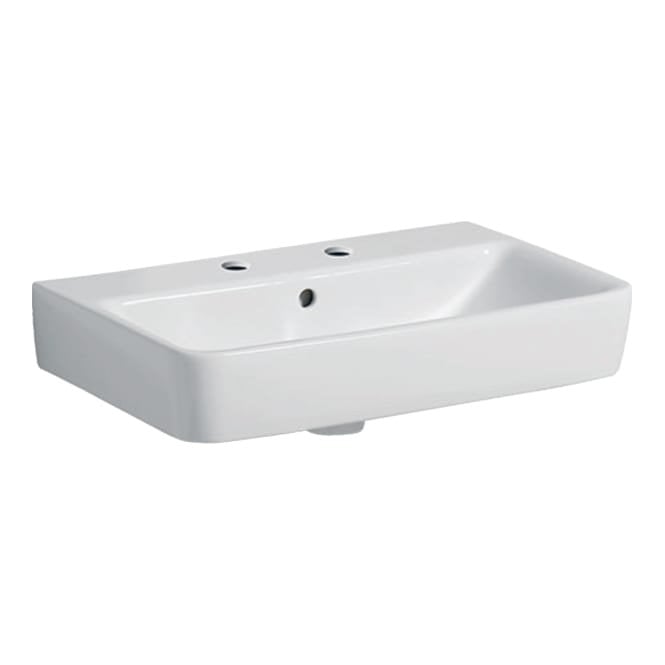 Geberit  eberit Selnova Compact 550mm Washbasin - White - 2 Tap Hole