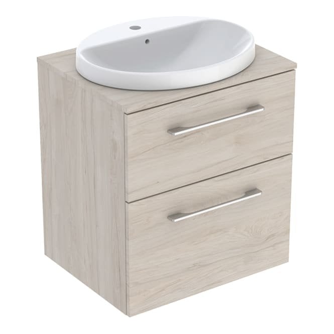 Geberit  eberit Selnova Square 600mm Basin&Unit Light Hickory