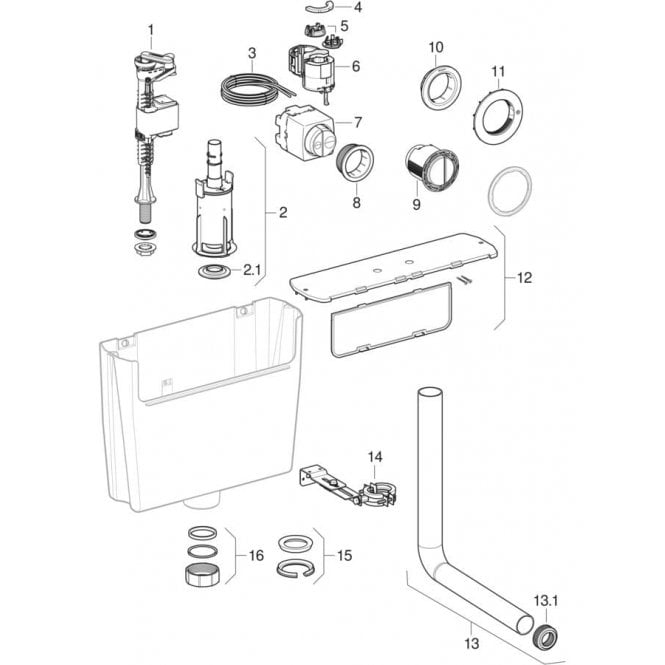 Geberit  eberit Union Nut - Flush Bend