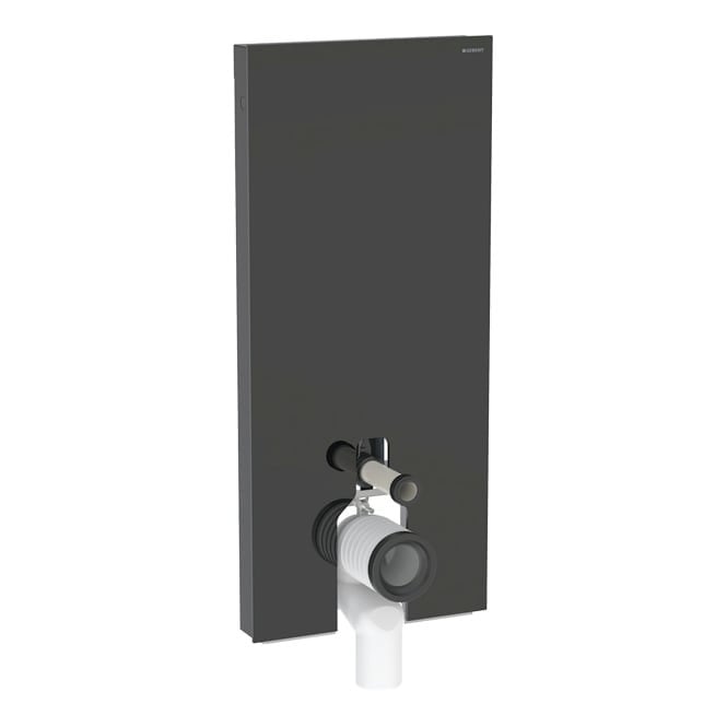 Geberit  eberit WC Monolith 485 x 1140h x 106mm: Black Glass/Black Chrome