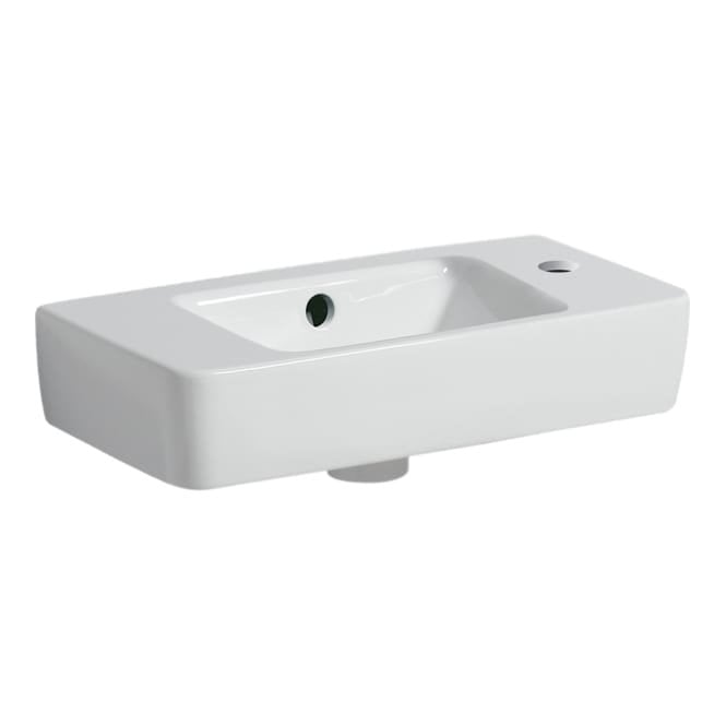 Geberit  Selnova Compact 500mm Washbasin - White - 1 Tap Hole - 500 (W) x 250 (D) x 100 (H) mm