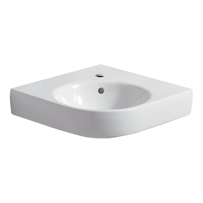 Geberit  Selnova Compact 700mm Round Corner Washbasin - White - 1 Tap Hole