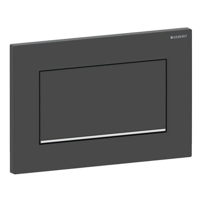 Geberit  Sigma 10 - Black Matt Coated / Gloss Chrome Plated