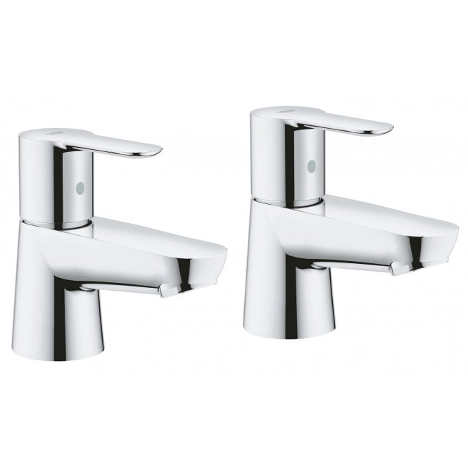 Grohe  Bau Edge Pillar Tap Pair 2042100M