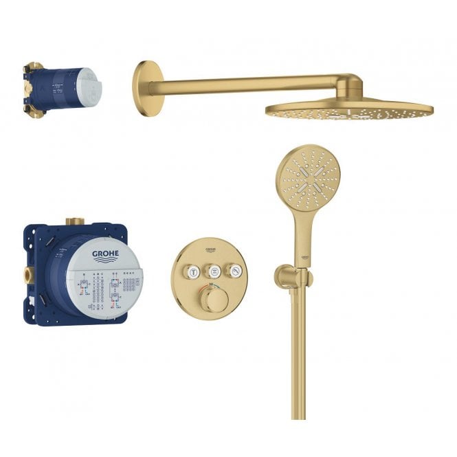 Grohe  Grohtherm SmartControl Concealed shower system with Rainshower SmartActive 310 in Brushed Cool Sunrise 34863GN0