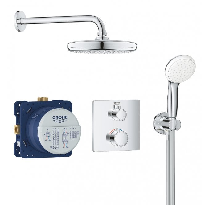 Grohe  Grohtherm Square Bundle, 2-Way, Headshower - Chrome