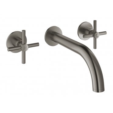 Grohe Three-Hole Basin Mixer S-Size Cross Handle Wall Mounted 20164AL3
