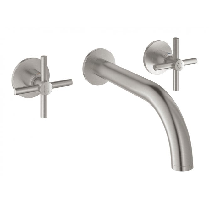 Grohe  Three-Hole Basin Mixer S-Size Cross Handle Wall Mounted 20164DC3