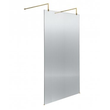 Hudson Reed 1000mm Fluted Wetroom Scren with Arms & Feet WRAF19510BB