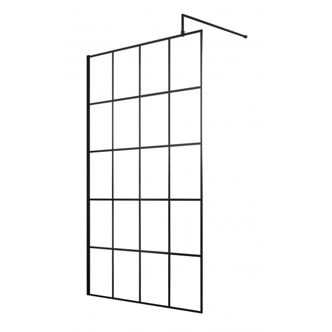 Hudson Reed  1100mm Black Framed Wetroom Screen