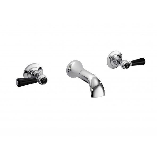 Hudson Reed  3 Tap Hole Wall Mounted Basin Mixer Chrome BC417DL