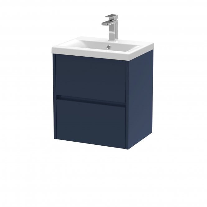 Hudson Reed  500mm Wall Hung 2 Drawer Unit & Basin 1 Electric Blue HAV1702A