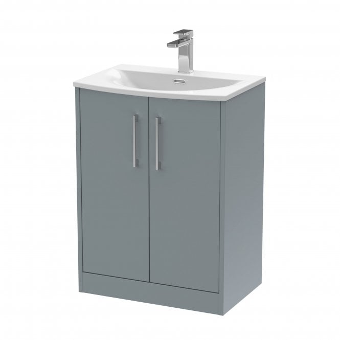 Hudson Reed  600mm Floor Standing 2 Door Vanity & Basin 4 Coastal Grey JNU2303G