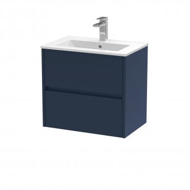 Hudson Reed 600mm Wall Hung 2 Drawer Unit & Basin 2 Electric Blue HAV1704B