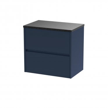 Hudson Reed 600mm Wall Hung 2 Drawer Unit & Worktop Electric Blue HAV1704LSB
