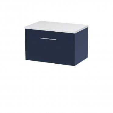 Hudson Reed 600mm Wall Hung Single Drawer Vanity & Laminate Top Electric Blue JNU1722LSW