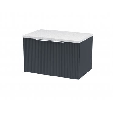 Hudson Reed 600mm Wall Hung Single Drawer Vanity & Laminate Top Satin Anthracite DFF1494LSW